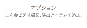 オプション　二次会ビデオ撮影、演出アイテムの追加